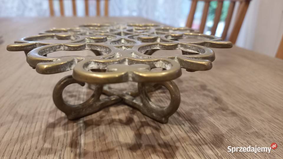 Podstawka mosiężna pod garnek żelazko Jabłka 681 Gawroniec sprzedam