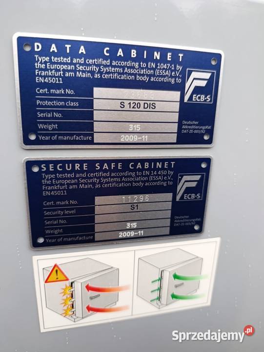 Certyfikowany sejf ognioodporny