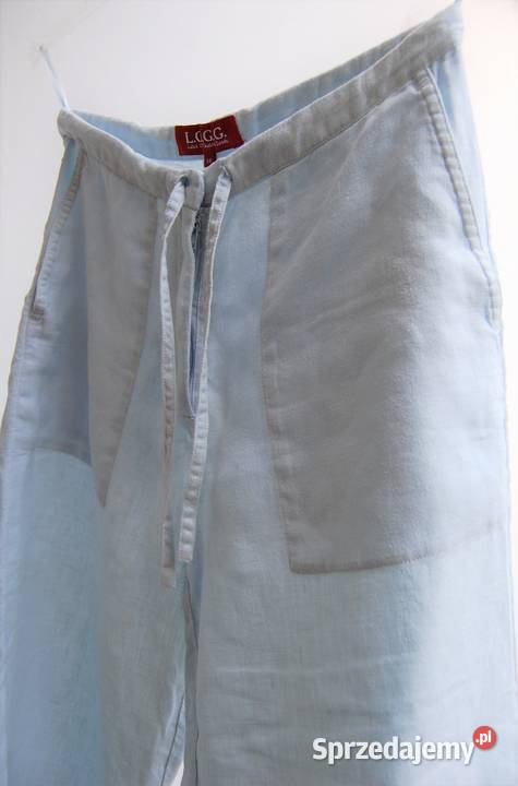 Spodnie rybaczki 34 HM 34 XS len lniane lubelskie Lublin sprzedam