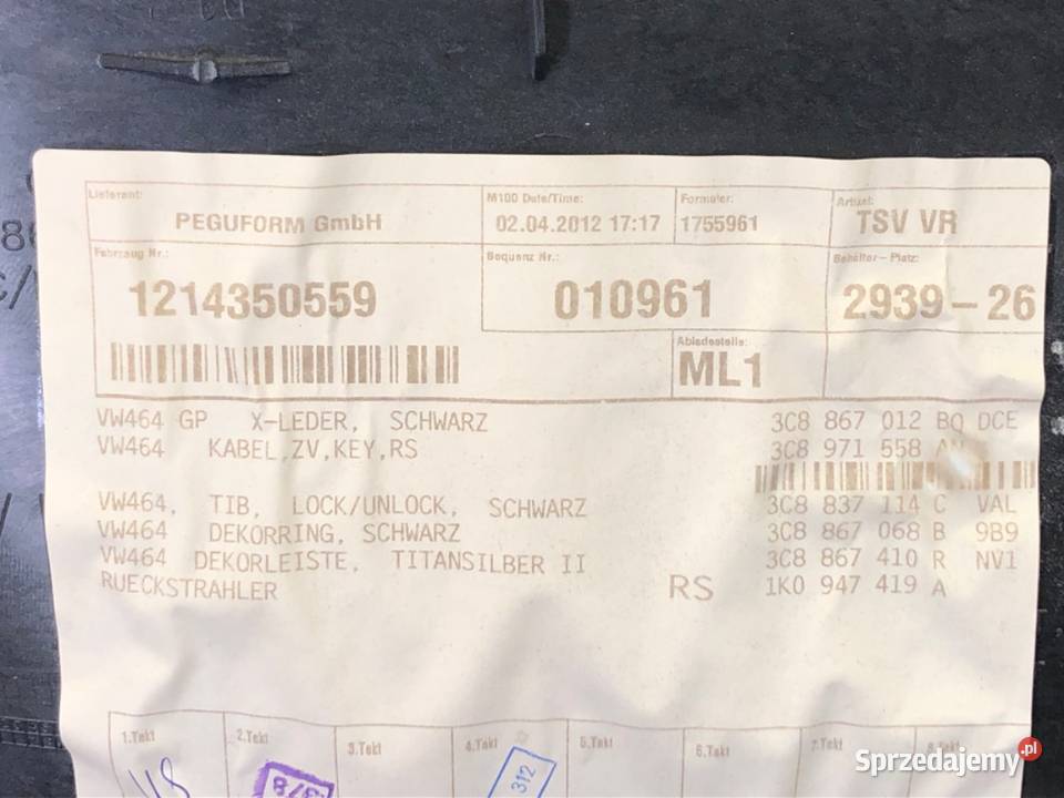 BOCZEK DRZWI PRAWY PRZÓD VW CC B7 SportowyCoupe sprzedam