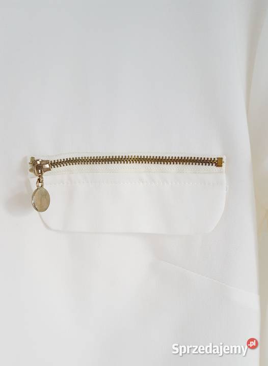 Biała bluzka prosta Figl S 36 zamek biel Szczecin