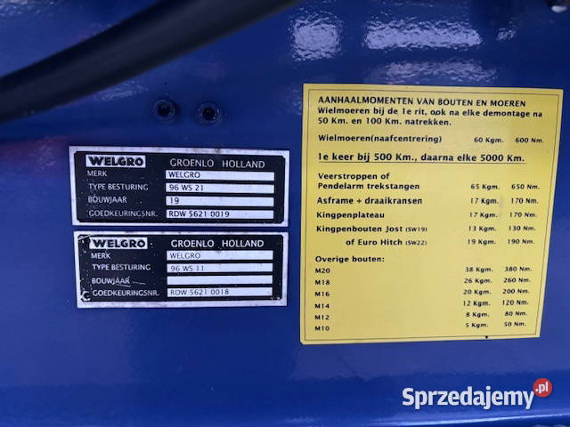 Welgro naczepa do paszy 2 osiowa do przewozu 2 mazowieckie Warszawa