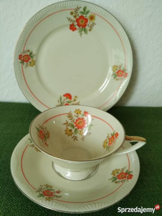 Trio śniadaniowe sygnowana porcelana Kahla małopolskie Gorlice