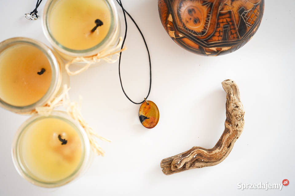 Owalny kolorowy artystyczny wisiorek