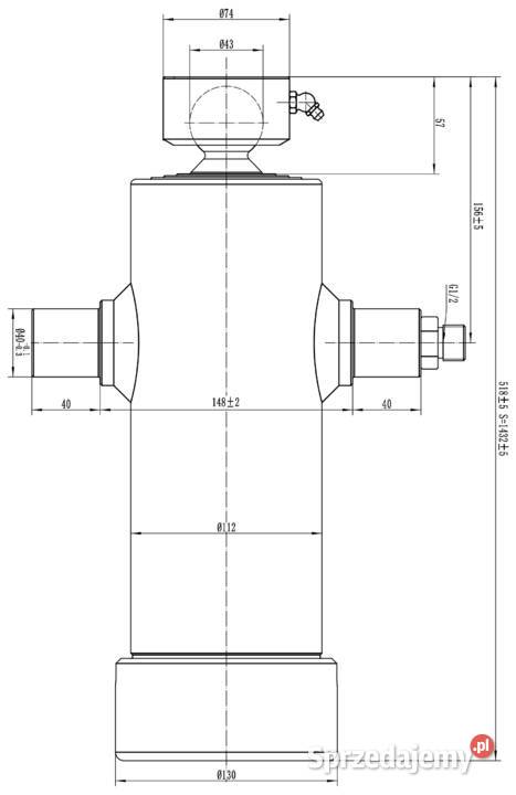 SIŁOWNIK HYDRAULICZNY WYWROTU PRZYCZEPY 5T 1432 sprzedam