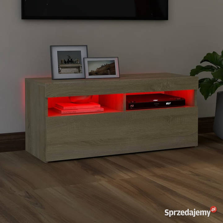 Szafka pod TV z oświetleniem LED dąb sonoma Warszawa