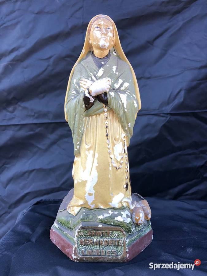 Sygnowana Stara figurka gipsowa Lourdes Łowicz sprzedam