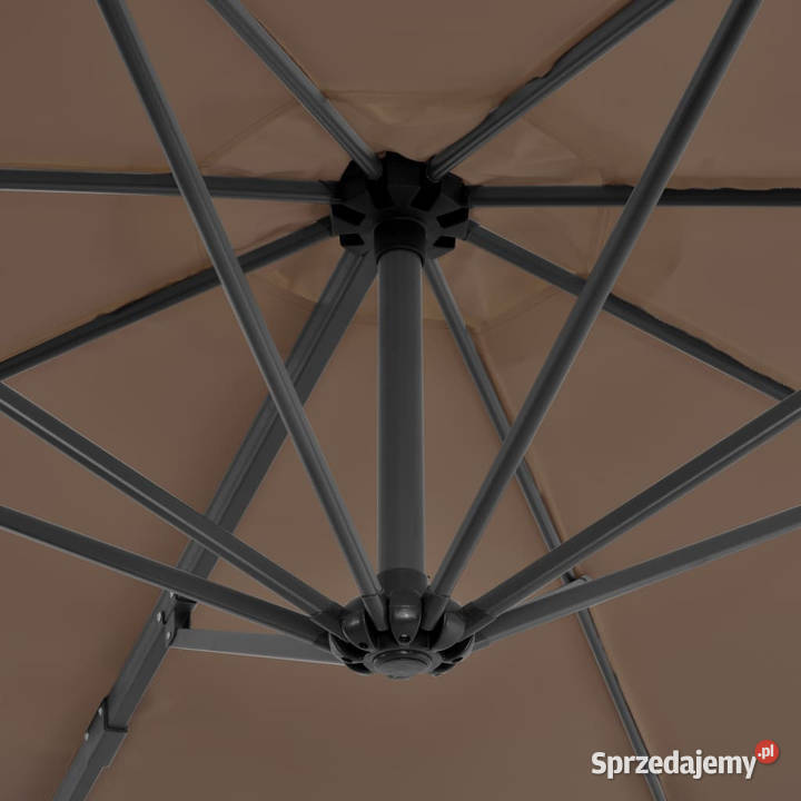 Parasol wiszący z aluminiowym słupkiem 300 taupe mazowieckie