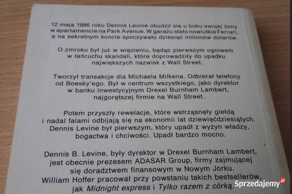 Wall Street podszewki Dennis B Levine biznes, nauki ekonomiczne Gdańsk