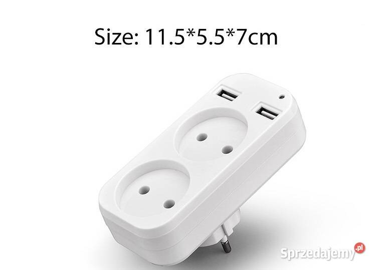 Wtyczka Gniazdo Rozdzielacz 2x 250V 2x USB 21A łódzkie Sieradz