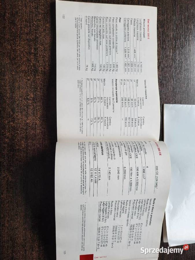 Mercedes 124 Instrukcja obsługi włoska Gdańsk sprzedam