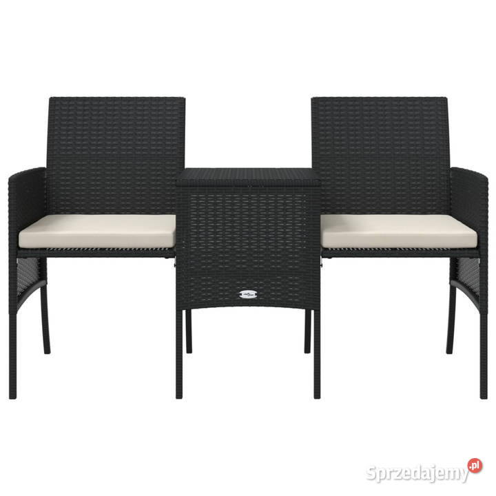 2os sofa ogrodowa ze stolikiem i stołkami czarna Warszawa