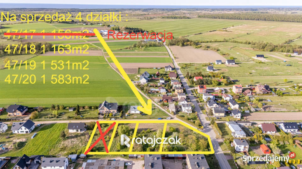 Działka Wierzchucino Kapitańska 1531m2 utwardzona Sprzedaż