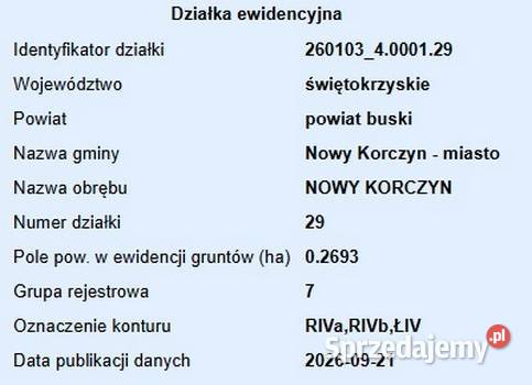 Łąka w Nowym Korczynie Nowy Korczyn sprzedam