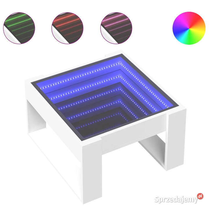 Stolik kawowy z LED Infinity biały 50x53x30 Warszawa sprzedam
