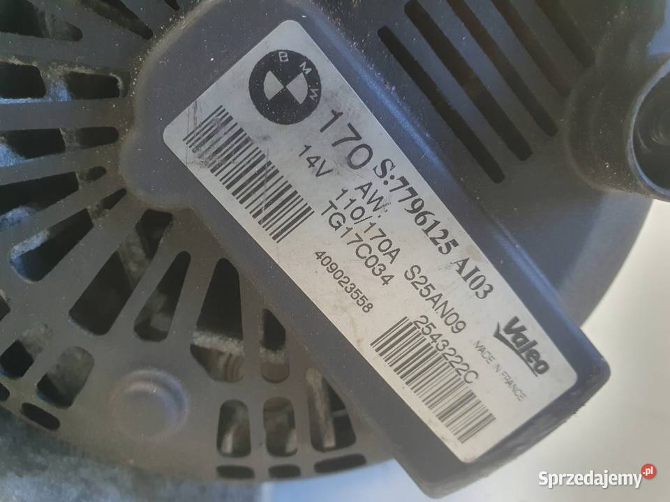ALTERNATOR BMW X6 E71 30 D 7796125 valeo 170A Układ elektryczny silnika Rudka