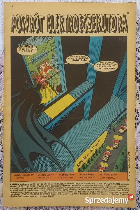 Powrót elektroegzekutora 1992 komiks Małkinia Górna