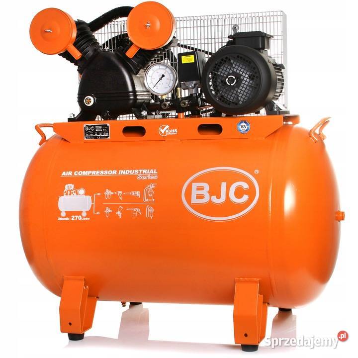 Kompresor olejowy 270L BJC sprężarka tłok 2 x 90