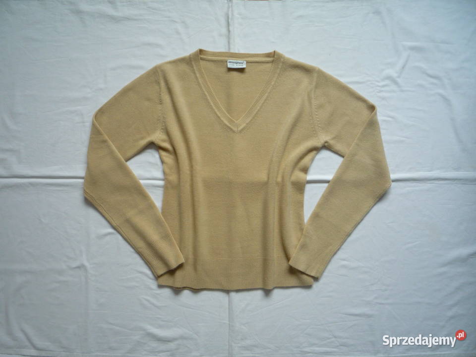 Atmosphere 36S 38M Beżowy Sweter w serek brązowy/beżowy Szczecin