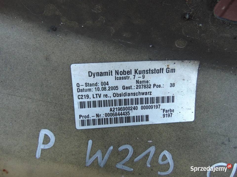 LISTWA NAKŁADKA PROGU PRAWA C197 MERCEDES W219