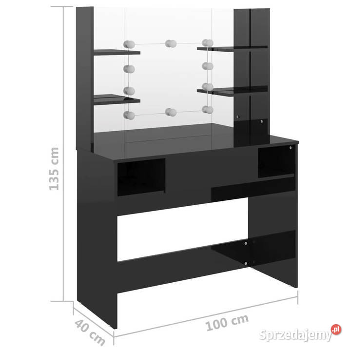Stolik do makijażu z LED 100x40x135 MDF lśniący mazowieckie Warszawa
