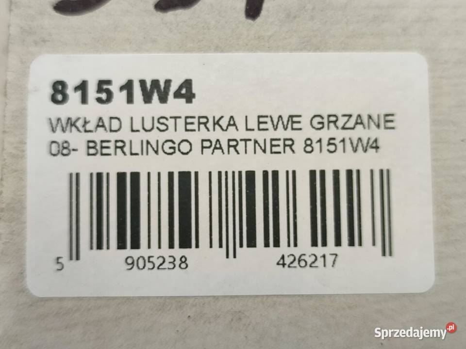 WKŁAD LUSTERKA LEWY CITROEN BERLINGO MULTISPACE