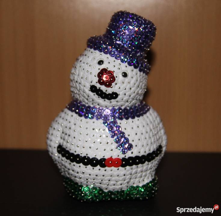 Bałwanki z cekinów ozdoby Boże Narodzenie odcienie pomarańczowego  Chełmno