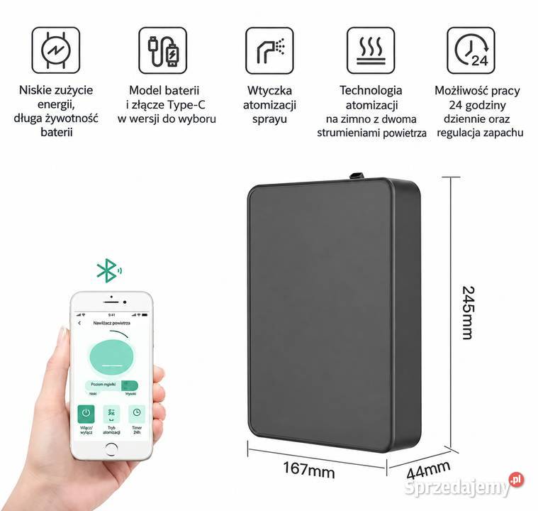 Profesjonalny dyfuzor zapachowy Bluetooth Smart Nowy Korczyn