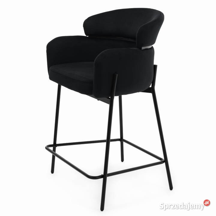 Hoker Tapicerowany Bolznao Czarny Wysyłka 24H