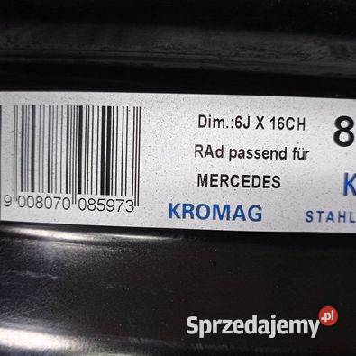 Felgi stalowe MERCEDES Średnica 16" Samochodowe Opole