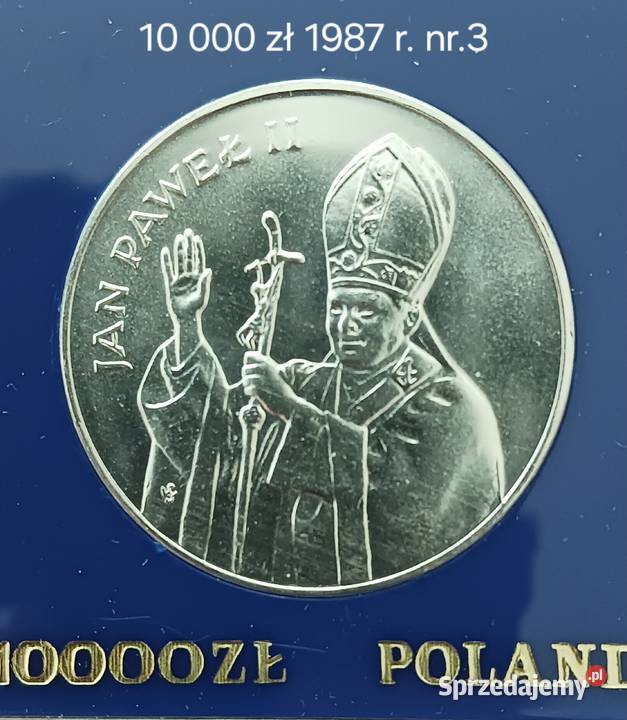 10 000 Jan Paweł II 1987 r 3 mennicze Konin