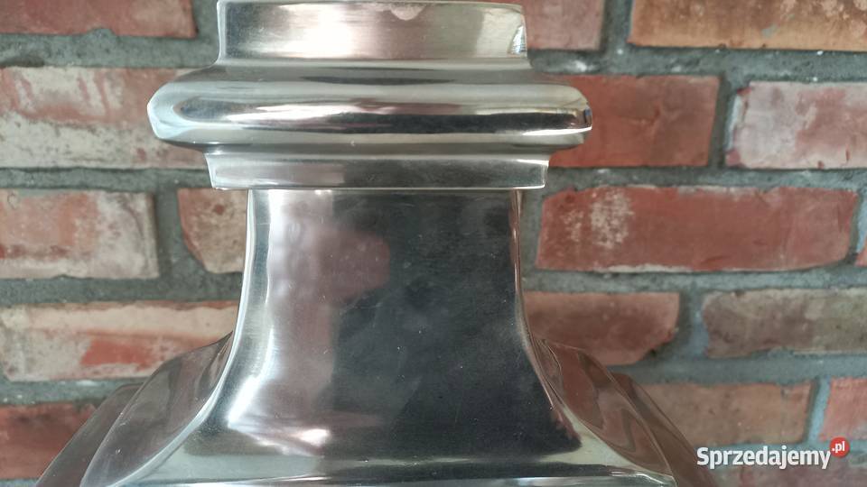 Lampka metalowa niklowana Srebrna Stołowa Gawroniec