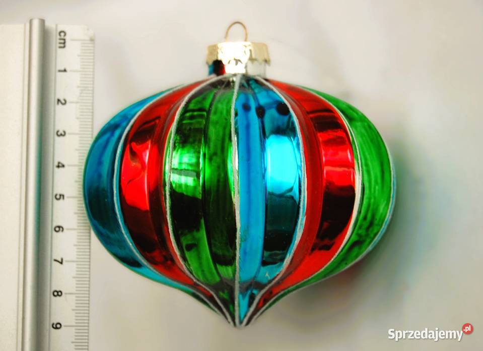 Nowa bombka szklana ręcznie malowana bąk bączek wielokolorowy lubelskie Lublin