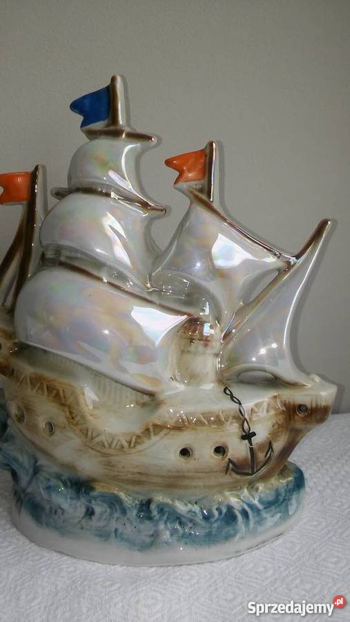 duża porcelanowa figurka statek żaglowiec antyk Gdańsk sprzedam