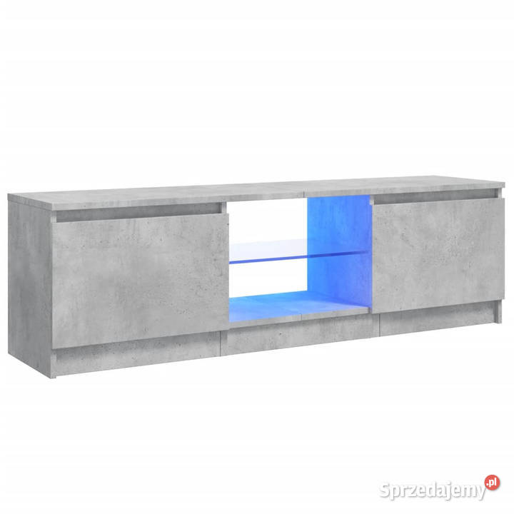 Szafka pod TV z oświetleniem LED szara 120 x 30 Warszawa