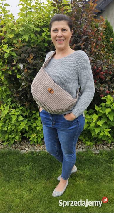 Beżowa torba crossbody handmade