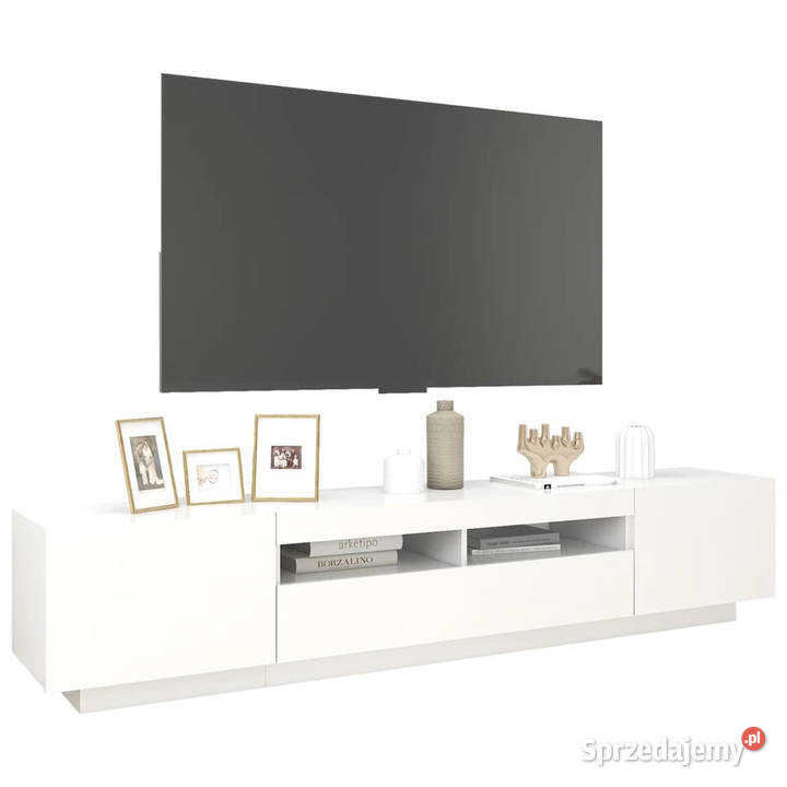Szafka pod TV z oświetleniem LED biała 200x35x40 RTV Warszawa sprzedam