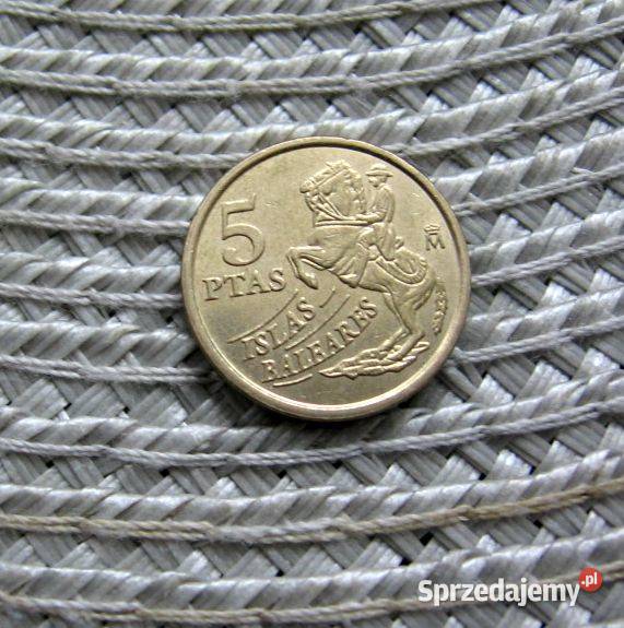 Hiszpania 5 Ptas 1997r Numizmatyka wielkopolskie Kalisz