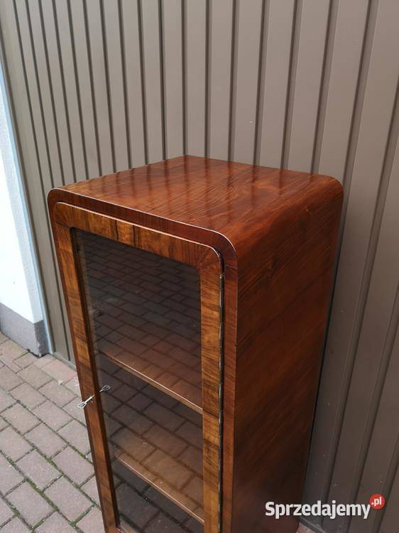 Słupek Witryna ArtDeco Orzech Unikat Stara Antyk wielkopolskie Swarzędz