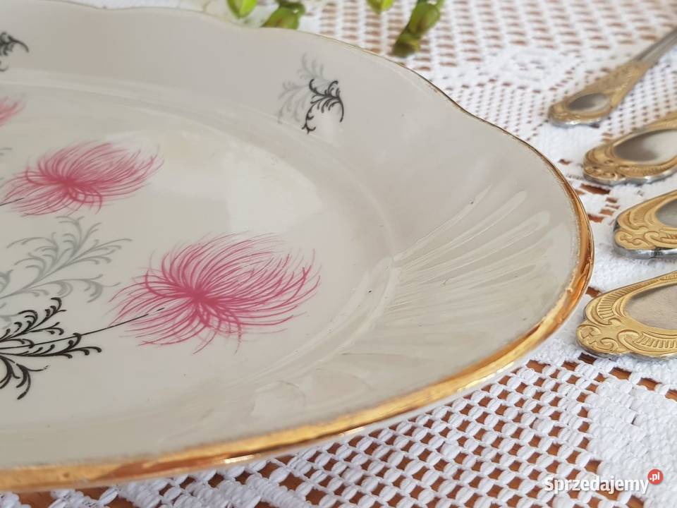 talerz półmisek złocony zdobiony zsrr Ryga Kielce