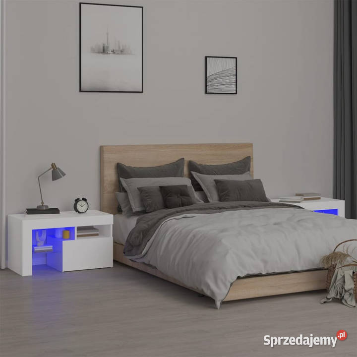 Szafki z oświetleniem LED 2 białe 70x365x40 Warszawa