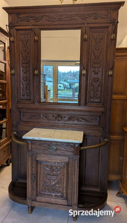 Piękna dębowa garderobawieszak secesyjnysklep Dąbrowa Górnicza