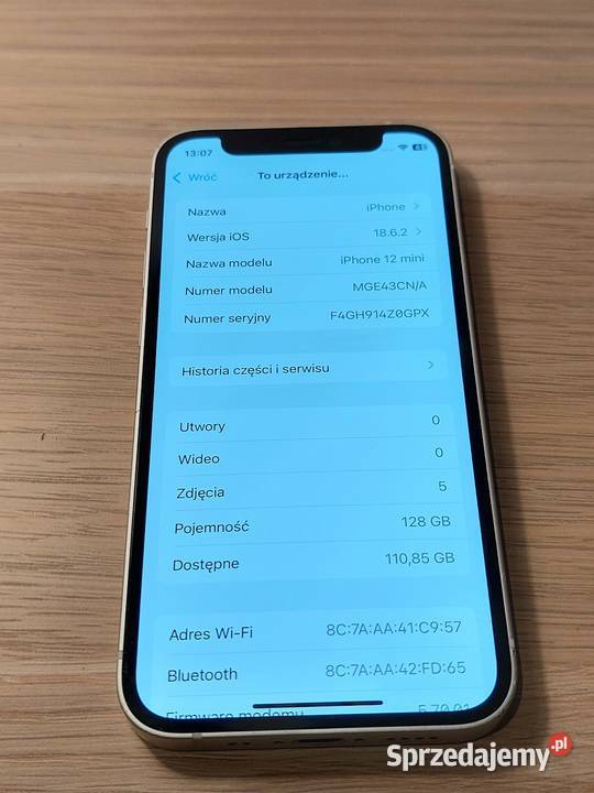 iPhone 12 mini 128GB 76 Biały sprzedam