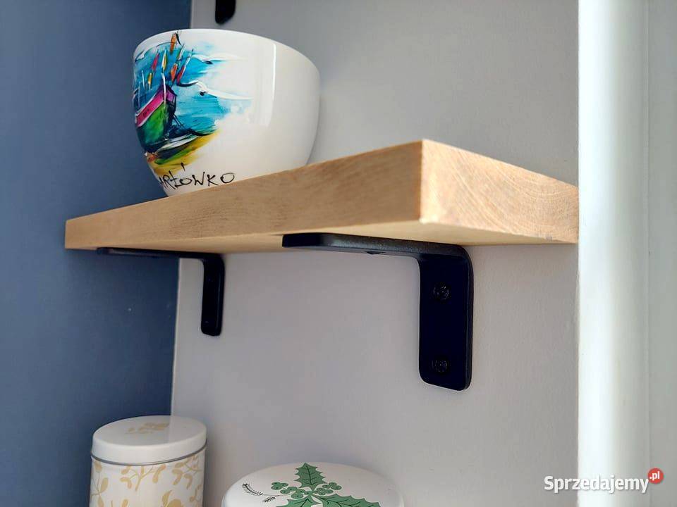 Wspornik uchwyt metalowy czarny 18 do półki Kraków