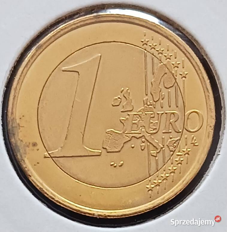 1 Euro Monako 2001 r pokryte złotem rzadkość wielkopolskie Konin sprzedam