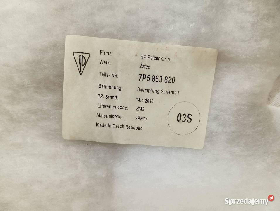 TAPICERKA BOCZEK BAGAŻNIKA PRAWY TYŁ 7P Porsche Rok produkcji 2013 sprzedam