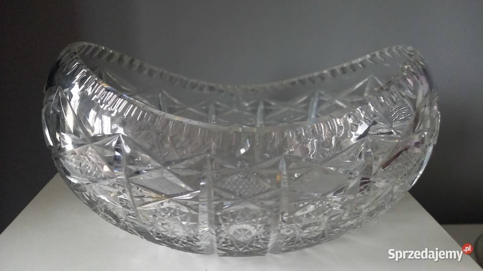 Kryształ duży łódka misa gondola prl vintage Porcelana i szkło śląskie Tychy