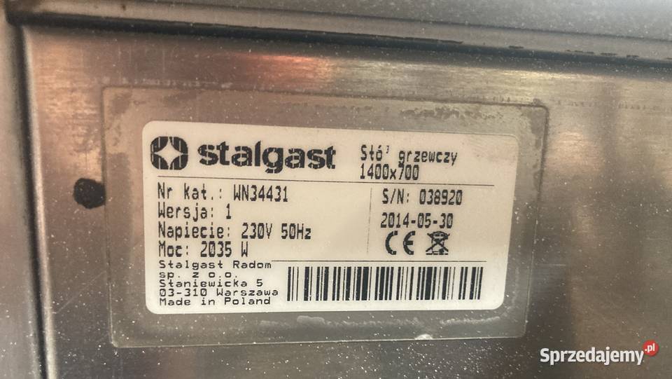 Stół grzewczy jezdny EdesaStalgast WN 34431 Wrocław
