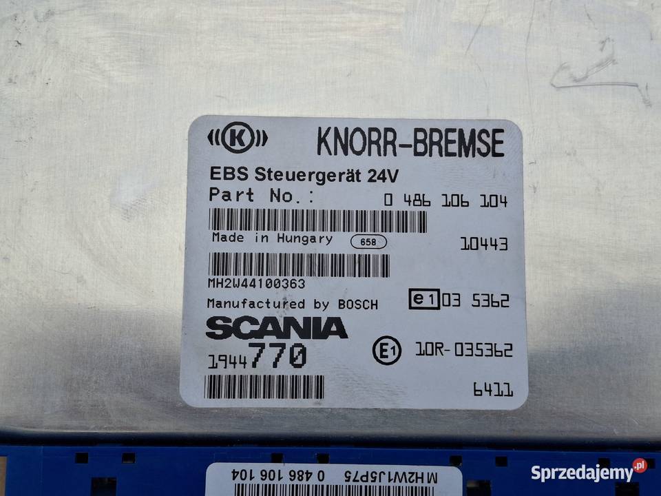 SCANIA STEROWNIK EBS MODUŁ KASETA KNORR ciężarowe Układ ABS i ESP Bieleń