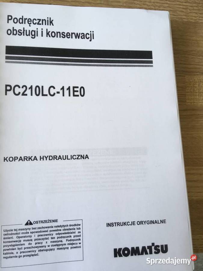 dtr instrukcja obsługi koparka komatsu Pozostałe